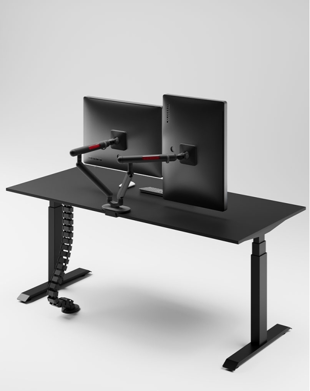 Saber Dual Arm Monitor Desk Mount Stand