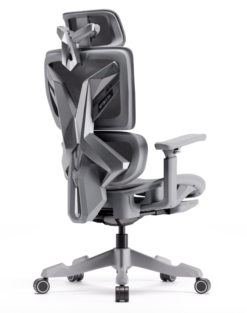 Xyrion Silver Super Ergonomic Gaming Chair with Footrest