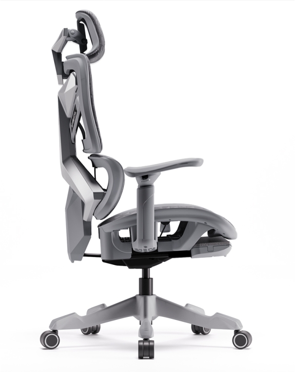 Xyrion Silver Super Ergonomic Gaming Chair with Footrest