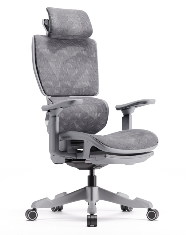 Xyrion Silver Super Ergonomic Gaming Chair with Footrest