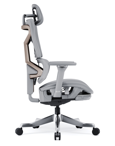 Omnix Silver Grey Super Ergonomic Gaming Chair with Foot Rest Omnix Silver Grey Super Ergonomic Gaming Chair with Foot Rest