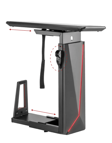 Glide X Deluxe Under Desk Gaming CPU Holder Secure Mechanism