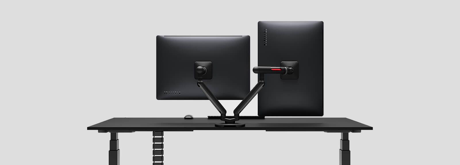 Saber Dual Arm Monitor Desk Mount Stand
